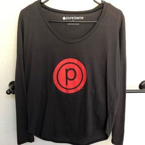 Pure Barre Black Long Sleeve with Red Circle P